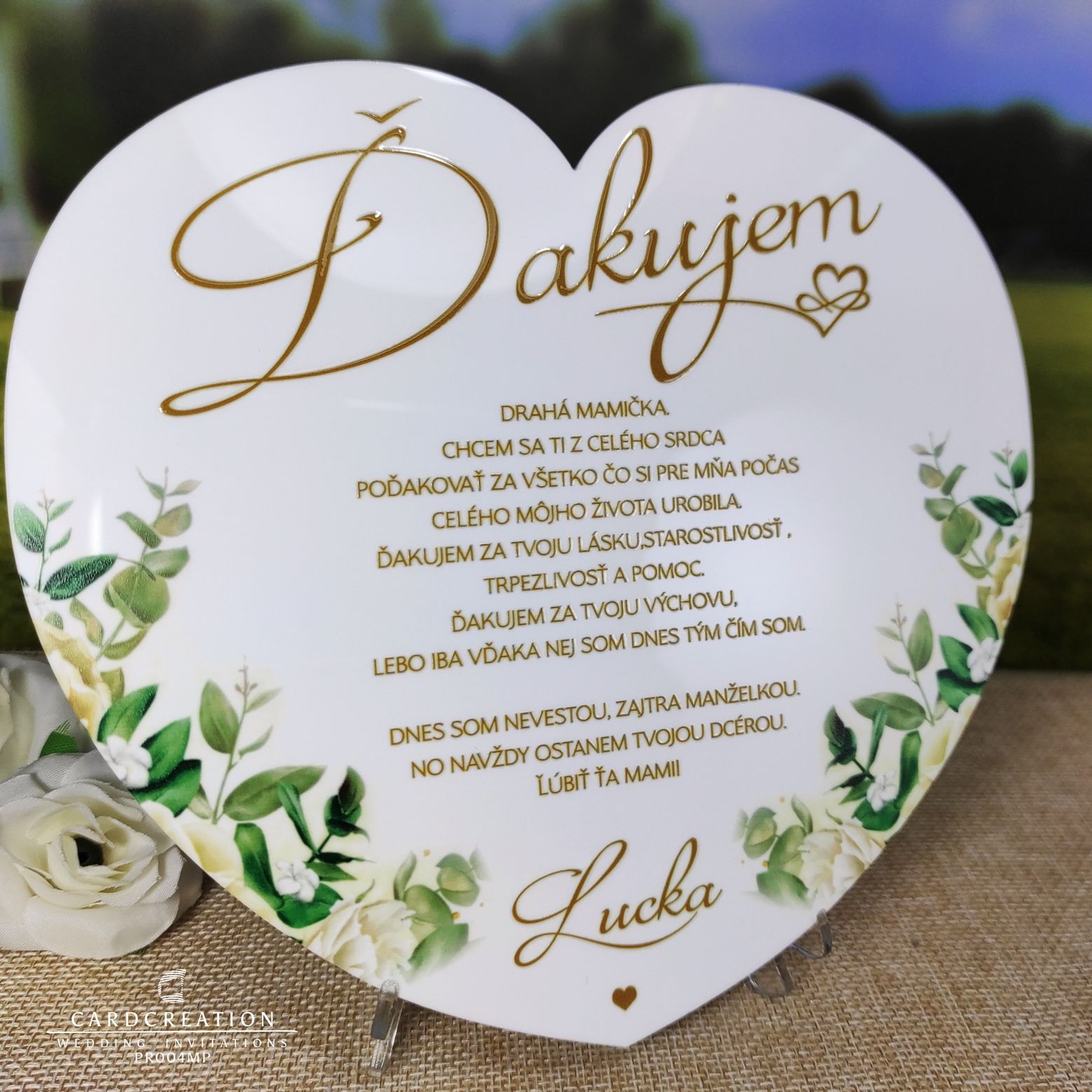 Srdcové poďakovanie rodičom na mliečnom akryle PR004MP - Image 3