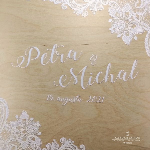 Svadobná kniha hostí drevený obal KN003WB - Image 4