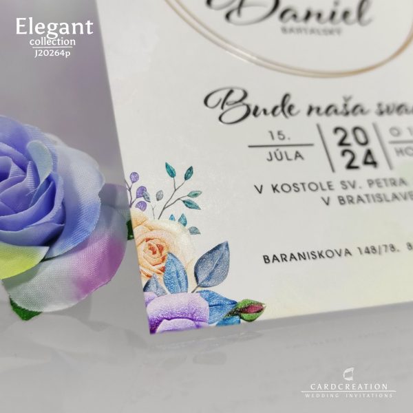 svadobné oznámenie kvetinové 3d tlač luxusné J20264p - Image 3