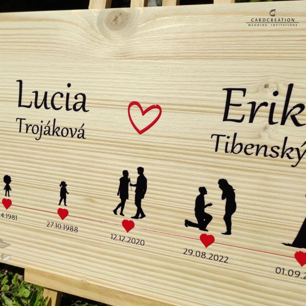 Drevená tabuľa - príbeh lásky 006W - Image 2