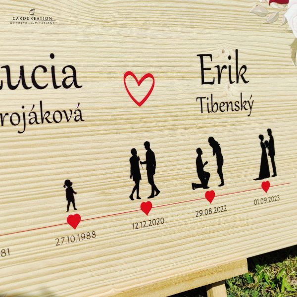 Drevená tabuľa - príbeh lásky 006W - Image 4