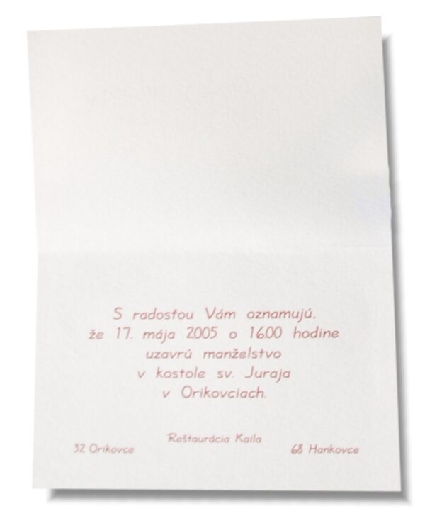 Svadobné oznámenie r212 - Image 2