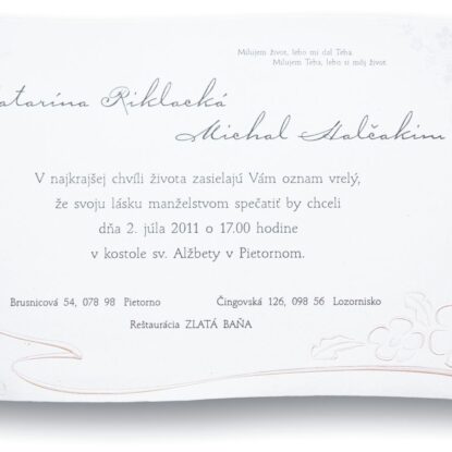 Svadobné oznámenie A5015