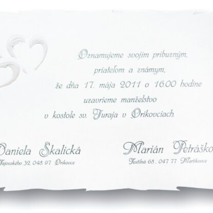 Svadobné oznámenie A5016