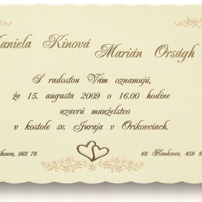 Svadobné oznámenie A5021