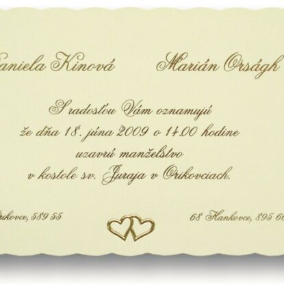 Svadobné oznámenie A5037
