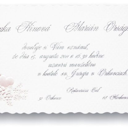 Svadobné oznámenie A5043