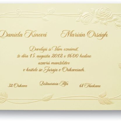 Svadobné oznámenie A5048