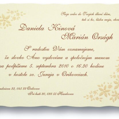 Svadobné oznámenie A5050
