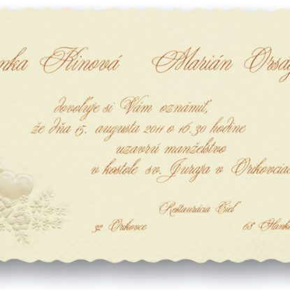 Svadobné oznámenie A5051