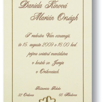 Svadobné oznámenie A5052
