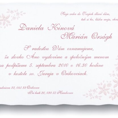 Svadobné oznámenie A5054