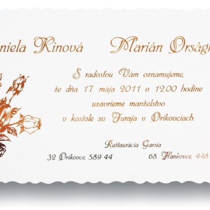 Svadobné oznámenie A5055