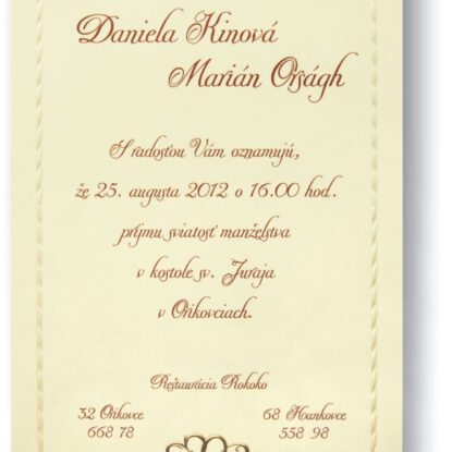 Svadobné oznámenie A5060