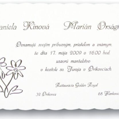 Svadobné oznámenie A5067