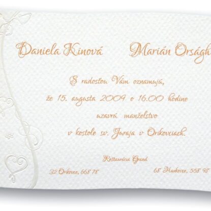 Svadobné oznámenie A5071