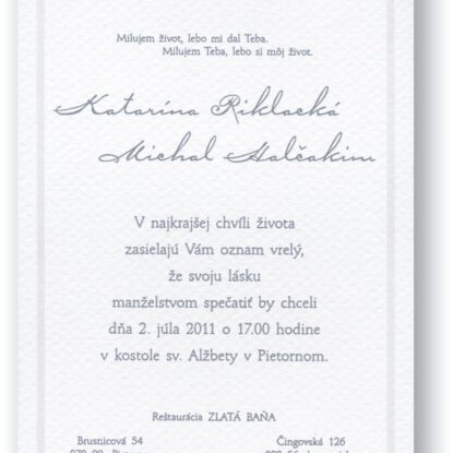 Svadobné oznámenie A5072