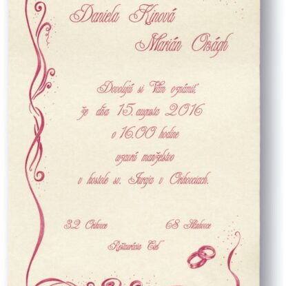 Svadobné oznámenie c1128