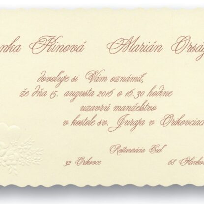 Svadobné oznámenie c1144