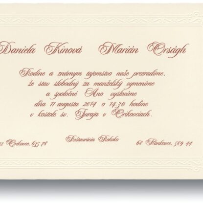 Svadobné oznámenie c1145