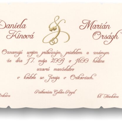 Svadobné oznámenie C3017