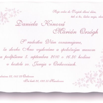 Svadobné oznámenie C3020